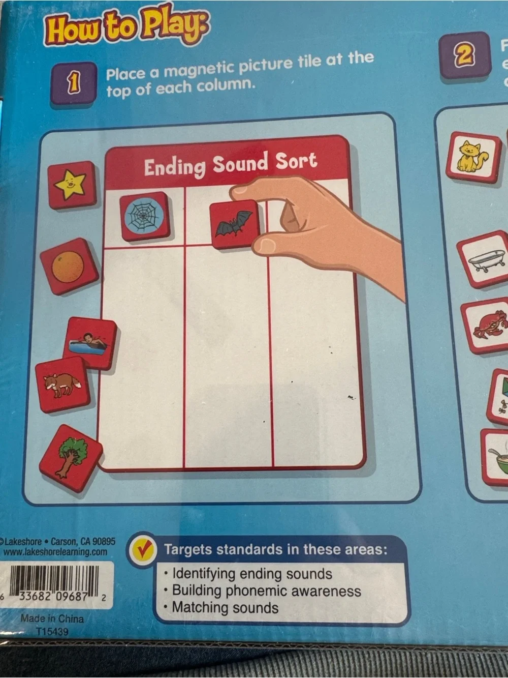 Lakeshore Ending Sounds Magnetic Sorting Board for phonemic awareness NIB